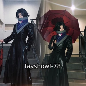 HUNTER×HUNTER Feitan Pōtoo Cosplay Suit Unisex Black Leather Overcoat Halloween - Picture 1 of 7