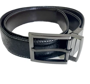 Robert Graham Gürtel Herren 34 wendbar schwarz Paisley braun chrom geprägt - Bild 1 von 9