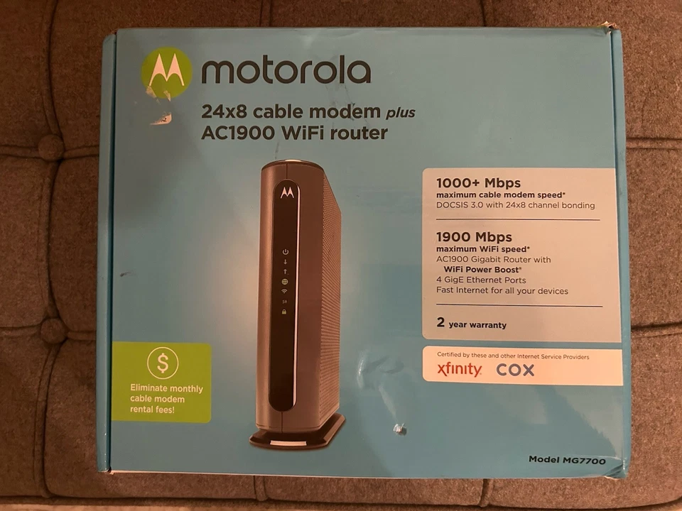 Motorola MG7700 Modem AC1900 WIFI Router Combo - Image 1 of 1