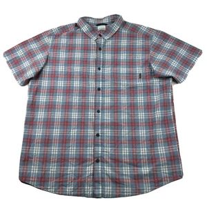 Columbia Mens XXL Red & Blue Plaid 100% Cotton Button Up Shirt - Picture 1 of 6