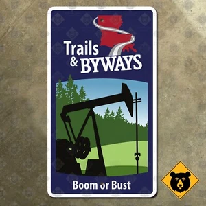 Louisiana Boom Bust byway trail derrick highway 2 road sign scenic route 12x21 - Picture 1 of 2