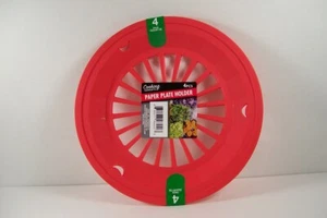 Paper Plate Holders Red / Mellon Picnic Camping BBQ Patio Set of 4 FREE SHIP - Picture 1 of 6