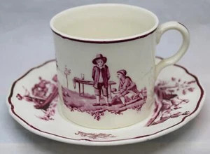 SELTENE WEDGWOOD "PERSONEN" MUSTER DEMITASSE TASSE & UNTERTASSE AM7274 um 1927 - Bild 1 von 9