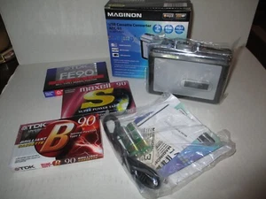CASSETTE CONVERTER USB (NEW) & AUDIO CASSETTES X3 (NEW) - Picture 1 of 9