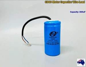 CD60 450V AC Appliance Motor Run Capacitor with Wire Lead 300uF (G71A) - Picture 1 of 6