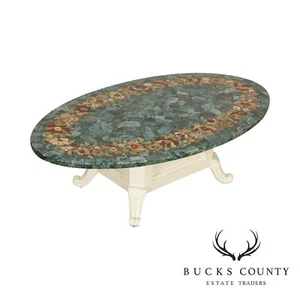 Mid Century Mosaic Marble Top Coffee Table - Picture 1 of 12