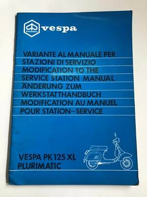 Manual De Taller / Cambio Piaggio Vespa PK 125 XL Plurimatic - Imagen 1 de 2
