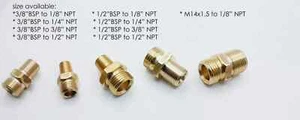 Hex Pipe Nipple BSP to NPT Male Thread Brass Equal/Reducing Connector Coupler - Picture 1 of 3
