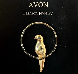 Avon Fashion Jewelry Vintage Collectors Pretty Parrot Goldtone Novelty Bird Pin - Picture 1 of 6