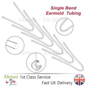 Hearing Aid Tubes BENT Bend BTE Earmold Tube Ear Mold Tubing x6 x12 x18- CLEAR - Picture 1 of 6
