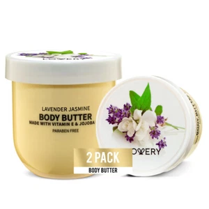 Lavender Jasmine Whipped Body Butter - 12oz Ultra-Hydrating Shea Butter - 2pc - Picture 1 of 7