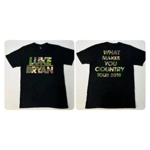 2018 Luke Bryan T-Shirt What Makes You Country Tour 2-Sided Sz S Chest 36” Camo - Picture 1 of 10
