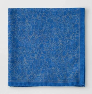 NEW MENS PETER MILLAR CROWN COLLECTION ROCK & ROLL WOOL Pocket Square, CAPE BLUE - Picture 1 of 1