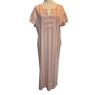 Camiseta Stan Herman 100% PEQUENA Algodão Laranja Branca Caftan Malha Derramada Decote V Lounge - Imagem 1 de 4