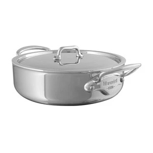 M'Urban 4 Tri-Ply Polished Stainless Steel Rondeau With Lid And Cast Stainles... - Picture 1 of 5