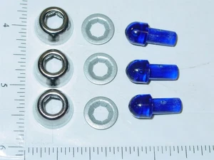 Tonka Set of 3 Replacement Blue Flasher w/Bezel Toy Part TKP-031-3 - Picture 1 of 3