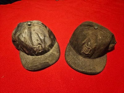 2 Distressed New Era 59Fifty DETROIT TIGERS Fitted Hats  Size 7 1/8  MLB  - Image 1 of 4