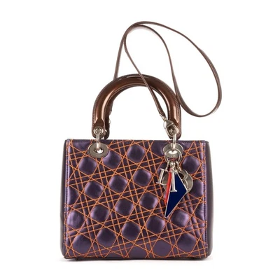 Bolso de Hombro Dior Púrpura/Naranja/Marrón Mediano Dama Dior Cremallera Mediano Foto 1 de 4