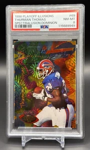1996 Playoff Illusions Thurman Thomas Spectralusion Dominion PSA 8 Low Pop - Picture 1 of 7