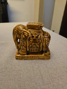 Vintage Chinese Majolica wealth Lucky animal Elephant Feng Shui statue - Picture 1 of 9
