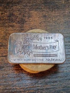  1986 1oz 999 Vintage Silber in diesem Muttertagsbarren von National Mint 🇨🇦 - Bild 1 von 6