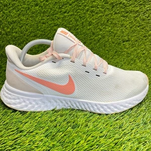 Nike Revolution 5 Womens Size 11 White Orange Athletic Running Shoes Sneakers - Picture 1 of 11