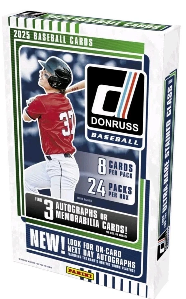 Caja de pasatiempos de béisbol Panini Donruss 2025 (3 autógrafos o tarjetas de reliquias) Foto 1 de 1