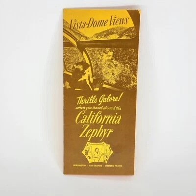 1968 California Zephyr Vintage Travel Brochure Vista Dome Trains Route Map - Image 1 of 4