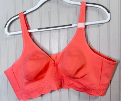 Sujetador Cacique Mujer COBERTURA COMPLETA 44C Rosa Corral Ojales Sin Forro SIN CABLES NUEVO Foto 1 de 4