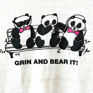 Camiseta Screen Stars Single Stitch Adulto XL Vintage Blanca Grin and Bear It EE. UU. - Imagen 1 de 8