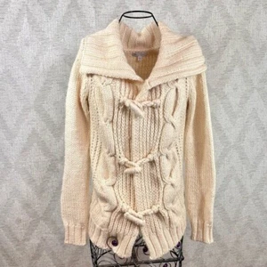 Gap hand knit alpaca wool blend chunky knit cream cardigan size XS - Bild 1 von 10