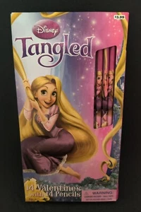 NIB Disney's Tangled  14 Valentine Cards & 14 matching pencils *Free Shipping  - Picture 1 of 2