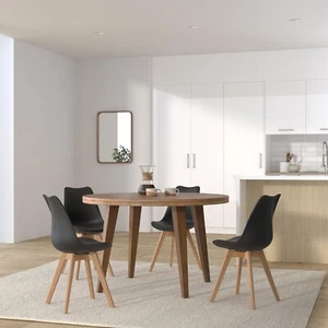 4 x Tulip Esszimmerstuhl Moderner Stil Premium Qualität Designer Farbe Schwarz - Bild 1 von 7