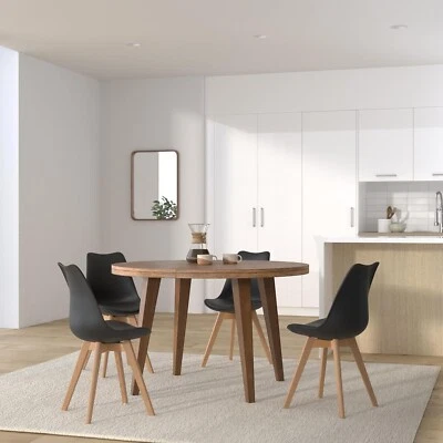 4 x Tulip Esszimmerstuhl Moderner Stil Premium Qualität Designer Farbe Schwarz - Bild 1 von 4