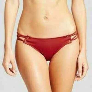 Women's Sun Coast Cheeky Lace-Up Bikini Bottom - Shade & Shore Picante Red XS - Picture 1 of 3