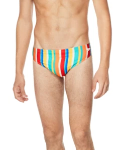 New Speedo Men's Printed One Swim Race Brief Clean Stripe 38" 7052115 - Picture 1 of 4