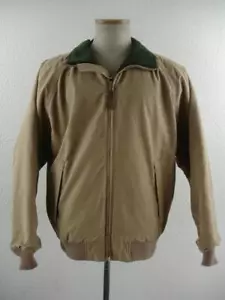Men's M Orvis Khaki Softshell Fleece Lined Jacket Bomber Hunting Chore Barn Work - Picture 1 of 19