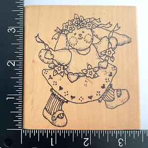 Imagine That Country Bunny coniglio cuore fiore striscione ghirlanda K073 timbro gomma - Foto 1 di 3