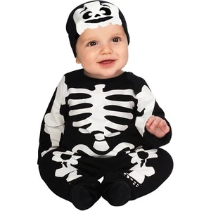 Black and White Skeleton Infant Jumper Halloween Costume Size 6-12 Months / New - Picture 1 of 7