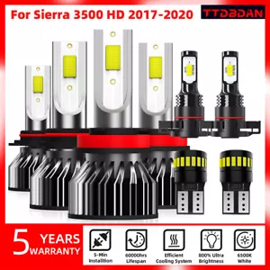 LED Headlight License Plate Fog Light Bulbs Tailgate For Sierra 3500HD 2017-2020 - Picture 1 of 21