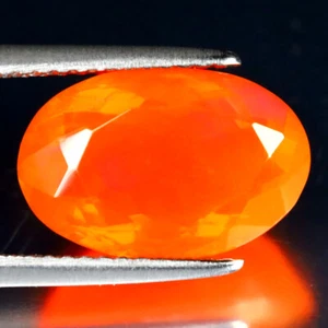 3.16 ct Very good Oval Cut (13 x 9 mm) Heated Orange Fire Opal Loose Gemstone - Picture 1 of 2