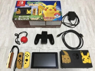 【Buono】 Nintendo Switch Pokemon Let's Go! Pikachu Set Limited Console Joy-Con... - Immagine 1 di 4
