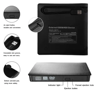 USB 3.0 Externes DVD Laufwerk Brenner Slim CD DVD-RW Brenner für PC Laptop - Bild 1 von 12