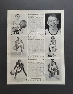 Página de revista de baloncesto firmada por Warriors & Knicks años 60 Reed-Thurmond-Warlick + - Imagen 1 de 5