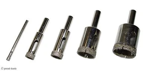 5-PC DIAMOND HOLE SAW SET – cut holes in tile, glass, marble, and granite - Picture 1 of 1