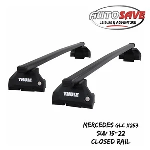 Thule Steel SquareBar Evo Roof Bars fit Mercedes GLC X253 SUV 15-22 Closed Rail - Picture 1 of 1