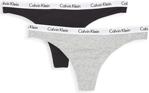 Calvin Klein 2 Pack Carousal Cotton Thong Women’s Size M L22849 - Picture 1 of 3