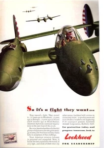 1942 SO IT'S A FIGHT THEY WANT... LOCKHEAD--Backside Has Coke Ad--FREE SHIP - Picture 1 of 2