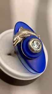 Ehinger Schwarz Charlotte Ring Aquamarin 925 Silber Designer Schmuck Delfin Set - Bild 1 von 8