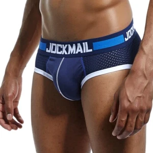 Jockmail Brand Men's Sexy Pouch Underwear Mesh Breathable Fitness Sports Briefs - Picture 1 of 25